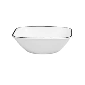 Square 22-Oz Cereal and Soup Bowls Simple Lines (Set of 6)
