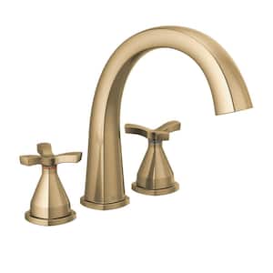 Stryke 2-Handle Deck Mount Roman Tub Faucet Trim Kit in Champagne Bronze (Valve Not Included)