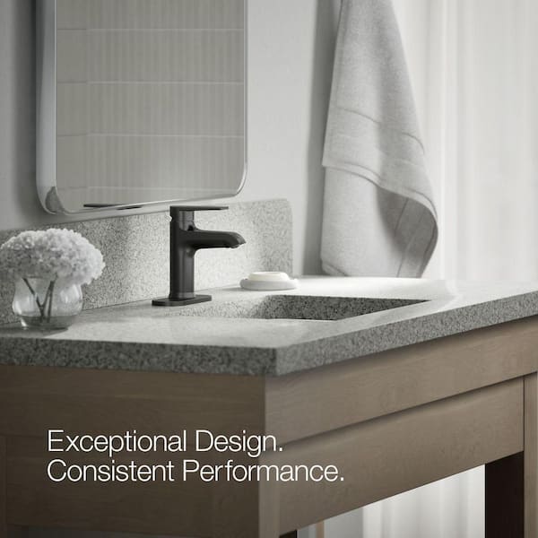 KOHLER Hint Single Hole 1.2 GPM Single-Handle Bathroom Sink Faucet in Matte Black