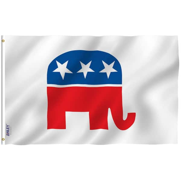 ANLEY Fly Breeze 3 ft. x 5 ft. Polyester First Republican Party 2-Sided Flags Banners with Brass Grommets and Canvas Header