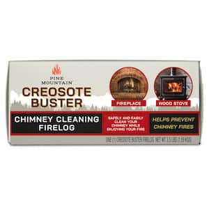Creosote Buster Chimney Cleaning Safety Fire Wax Log, Large, for Fireplaces and Wood Stoves (1-Pack)