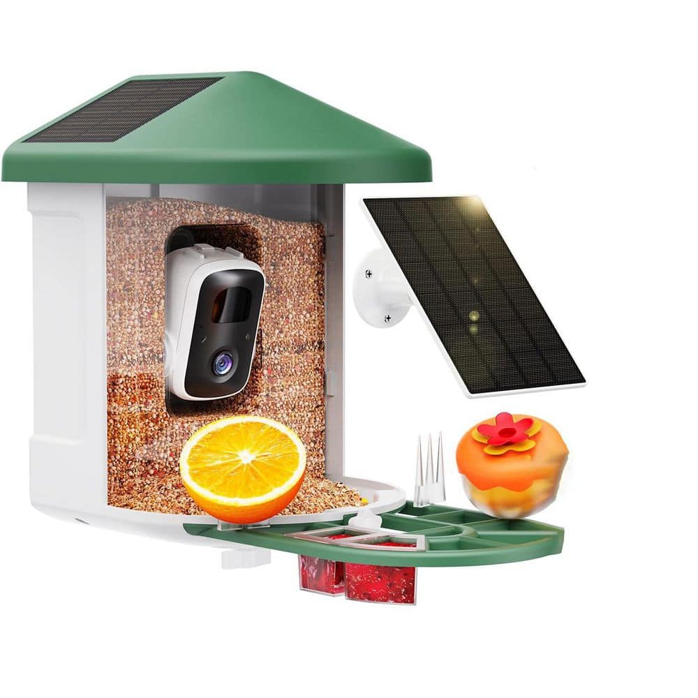 Green Plastic 50 oz. Smart Bird Feeder with Camera, Outdoor 2 Solar Panels price history on PriceWatchPro