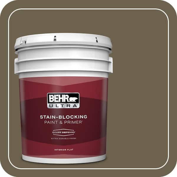 BEHR ULTRA 5 gal. #N310-7 Classic Bronze Extra Durable Flat Interior Paint & Primer