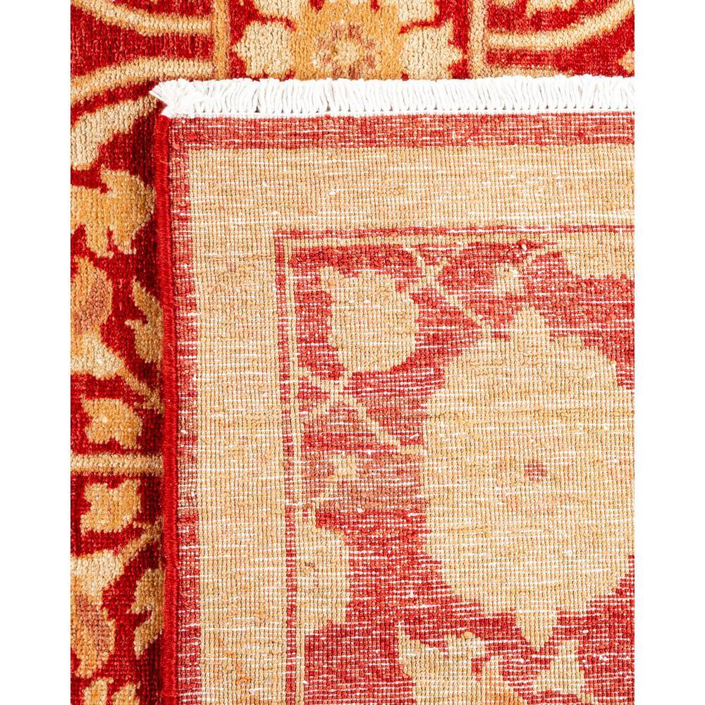 Handmade Red Wool Rectangular Area Rug 6'0" x 9'2"
