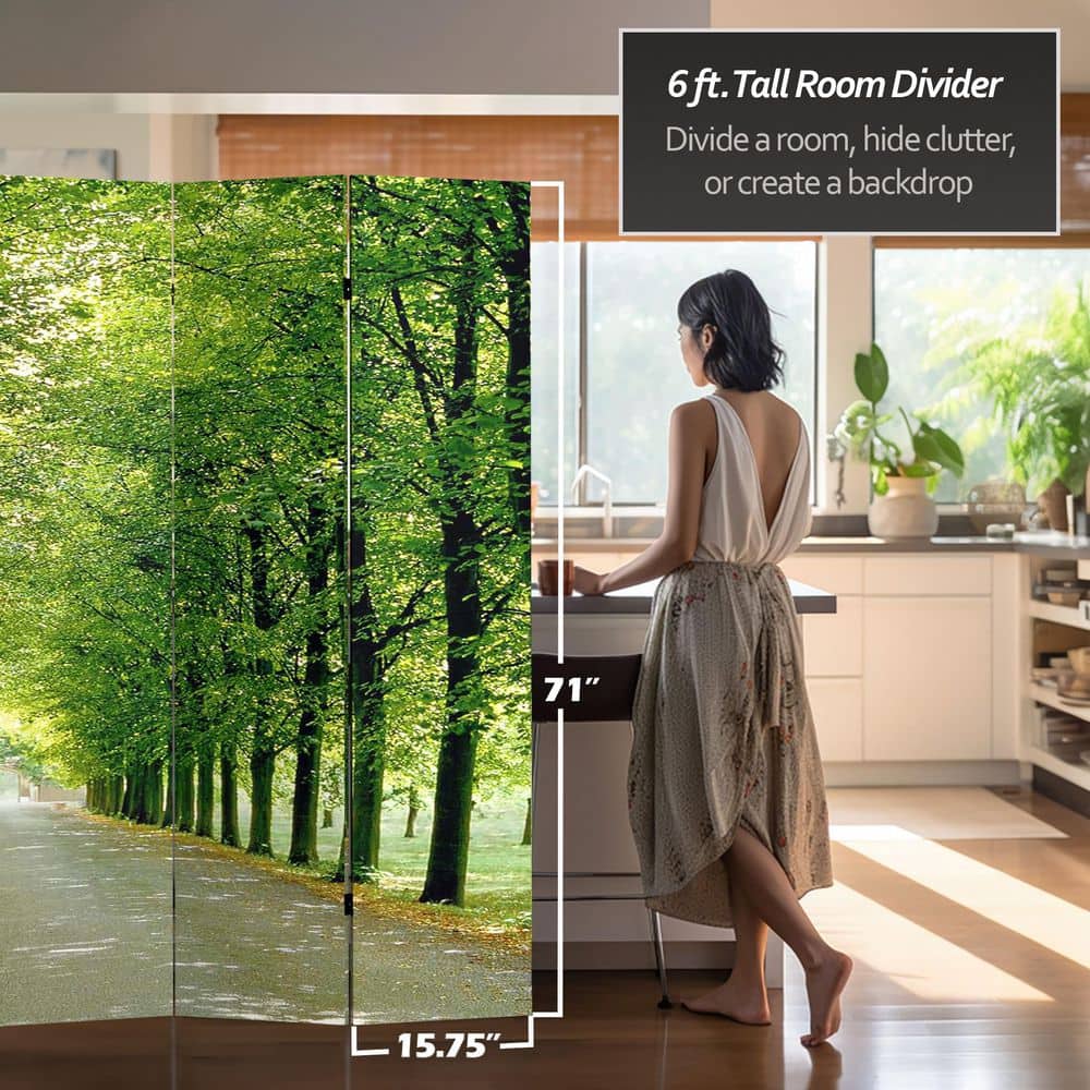 Path of Life 6-Panel Double Sided Canvas Room Divider