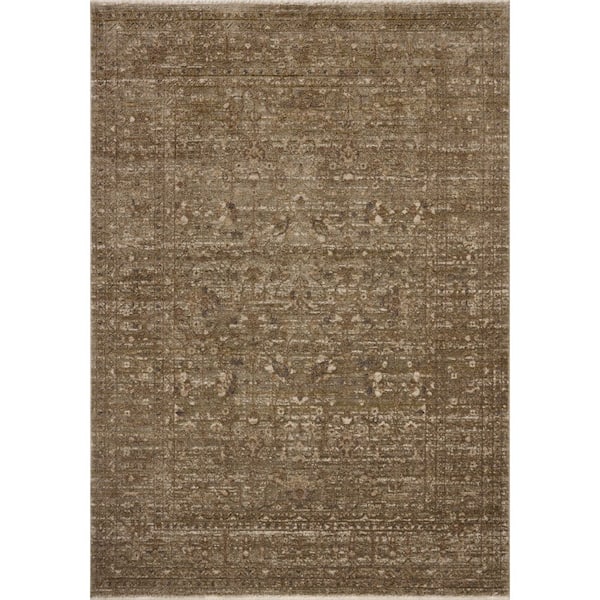 Haywood Sage / Brown 6 ft. 7 in. x 9 ft. 2 in. Traditional Area Rug