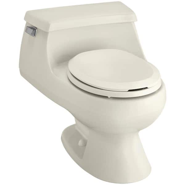 KOHLER Rialto 1-piece 1.6 GPF Single Flush Round Toilet in Biscuit