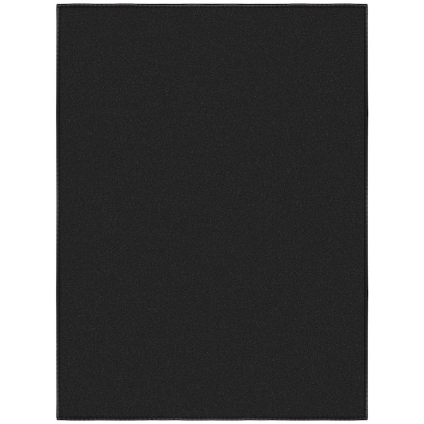 Ottohome Collection Non-Slip Rubberback Modern Solid 2x3 Indoor Entryway Mat, 2 ft. 3 in. x 3 ft., Black