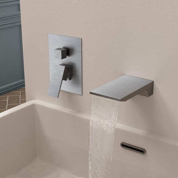 Classic Rain Single Handle 2-Spray Tub and Shower Faucet 3 GPM in. Brushed Nickel Valve Included