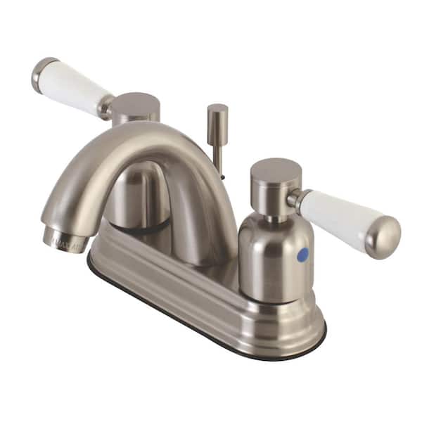 Kingston Brass Paris 4 in. Centerset 2-Handle Bathroom Faucet in Brushed Nickel