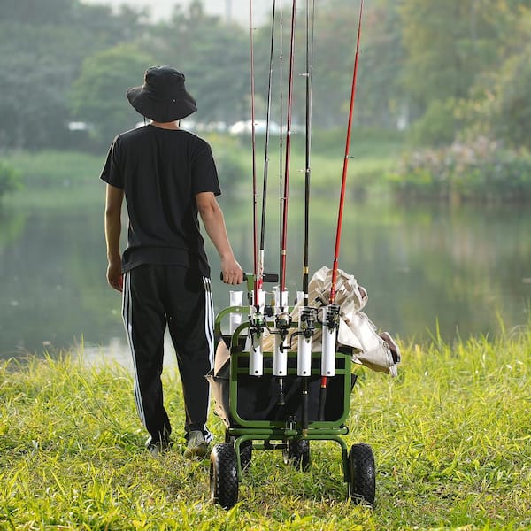best collapsible fishing cart Polar Aurora Beach Cart Wagon w/11'' All-Terrain Wheels for Sand, Heavy Duty Garden Cart with Rod Holders,Umbrella Holder and Storage Pockets, 550lb Large Capacity : Patio, Lawn Our beach cart is easy to fold away GDLF Fishing Cart Heavy Duty
