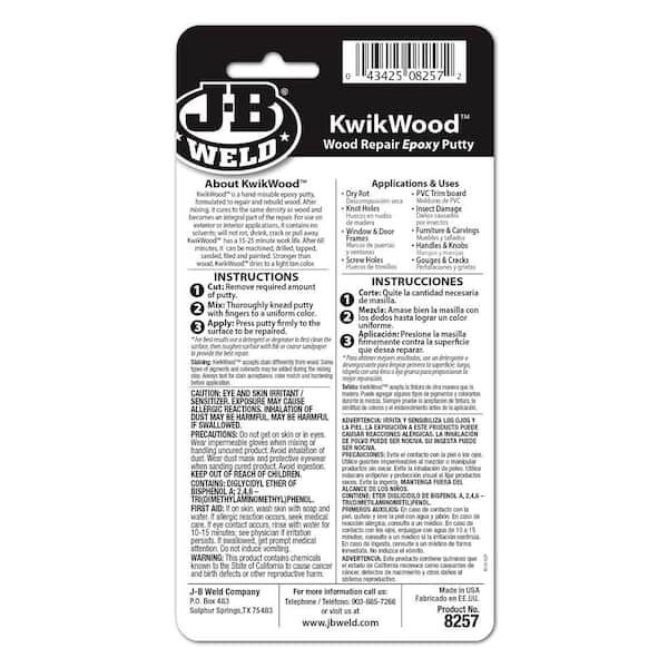 J B Weld Kwikwood 1 Oz Filler 57 The Home Depot