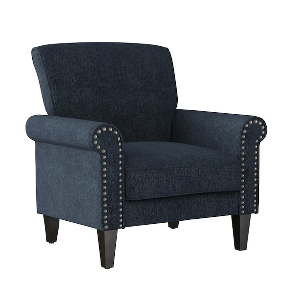 denim blue armchair