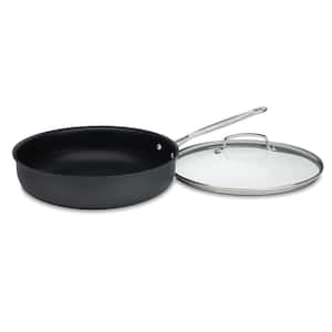 Chef's Classic 12 in. Hard-Anodized Aluminum Nonstick Skillet in Black with Glass Lid