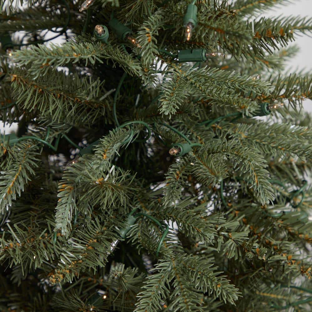 4.5-Foot Green Pine Artificial Christmas Tree with Clear Lights and Decorative Planter