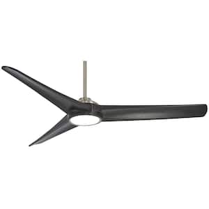 Timber 68 in. Integrated LED Indoor Brushed Nickel with Coal Smart Ceiling Fan with Light with Remote Control