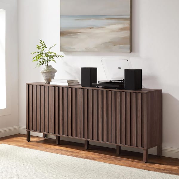 CROSLEY FURNITURE Marlowe Walnut Wood Buffet with Adjustable