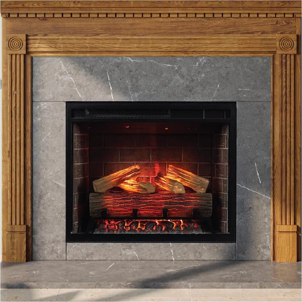 Uptown 28 in. Smart Electric Fireplace Insert Heater with Multi-Color Flames, Wi-Fi and Remote Controlled, 5118 BTU