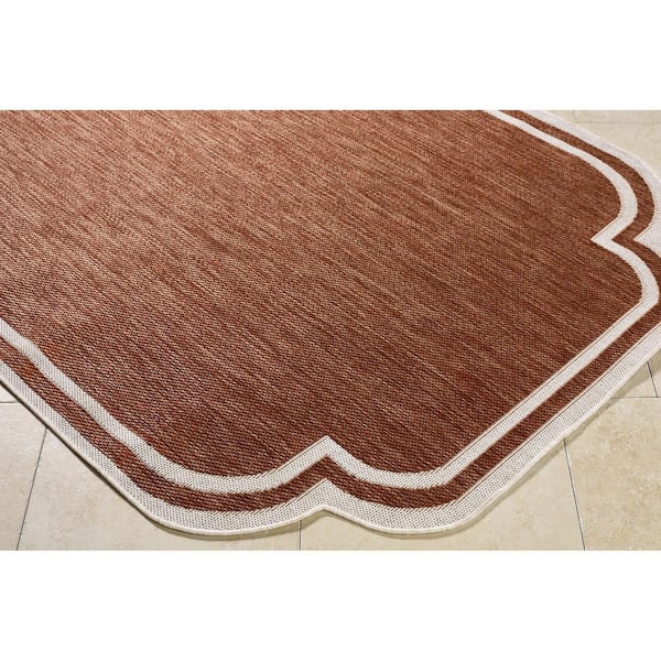 9 ft. x 12 ft., Burnt Orange Miami Beach Traditional Solid Color Indoor/Outdoor Area Rug