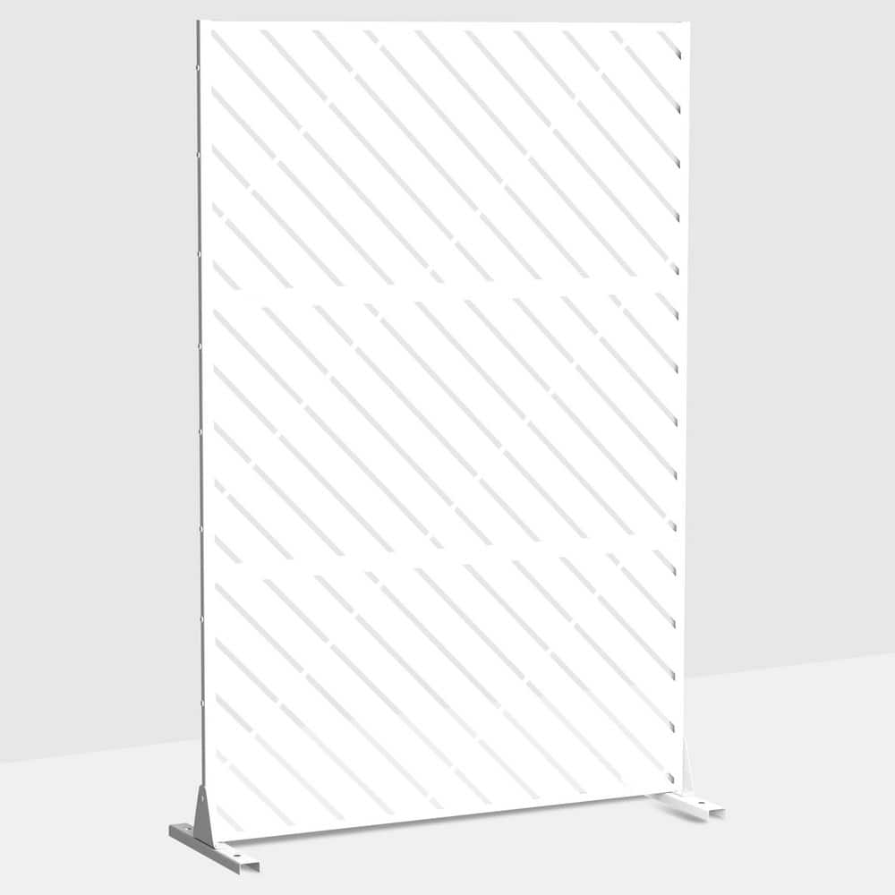 Outdoor Privacy Fence 47 in. L x 16 in. W x 72 in. H White Galvanized Steel Garden Privacy Screen price history on PriceWatchPro