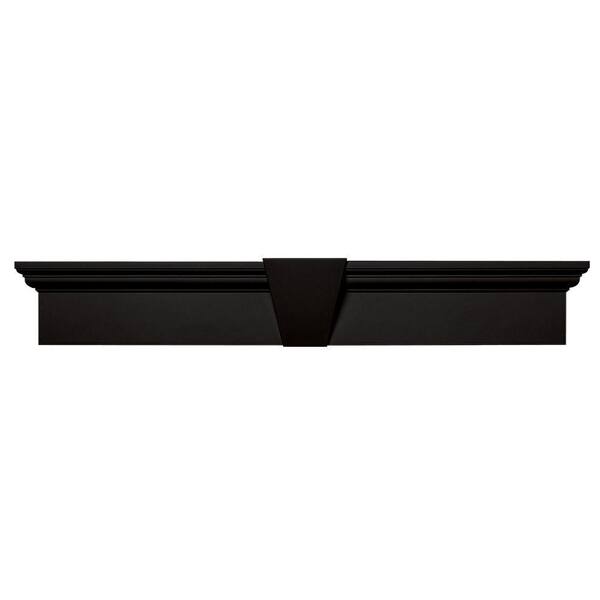 Builders Edge 6 in. x 37-5/8 in. Flat Panel Window Header with Keystone in 002 Black