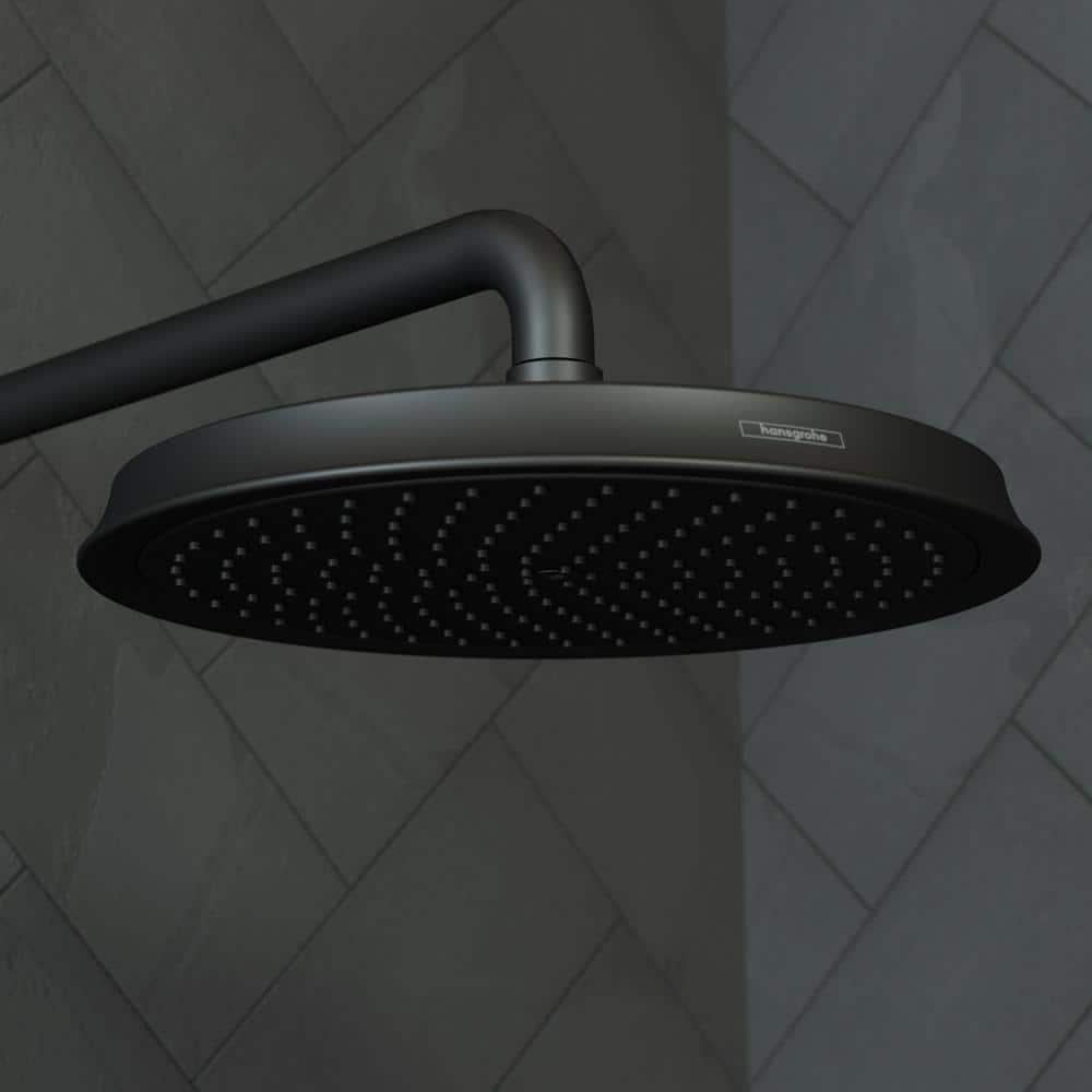 Matte Black 16-Inch Modern Wall-Mount Shower Arm