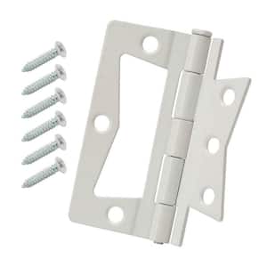 3 in. White Non-Mortise Hinges (2-Pack)