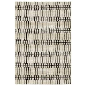 Rayder Ivory/Black Doormat 3 ft. x 5 ft. Abstract Geometric Lines Polypropylene/Polyester Indoor Area Rug