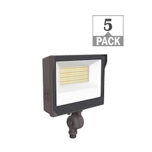 175-Watt Equivalent 4500-8400 Lumens Bronze Integrated LED Flood Light Adjustable and CCT with Photocell (5-Pack)