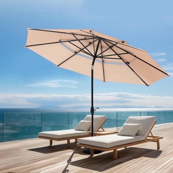 crank lift patio umbrella Shademaker Polaris 11'6 Square Offset (POL-35S) elegant shade without a center pole in the way 10 ft. Steel Crank Lift