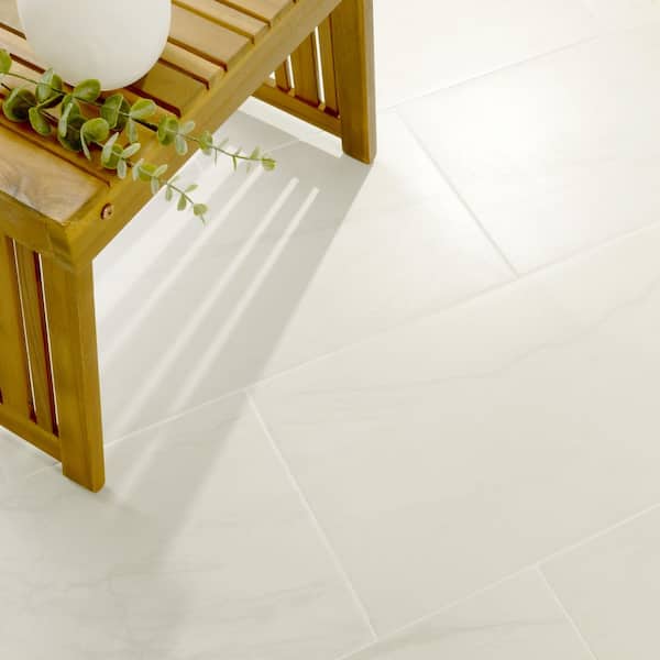 MSI Alexandra White 12 in. x 24 in. Matte Porcelain Marble Look