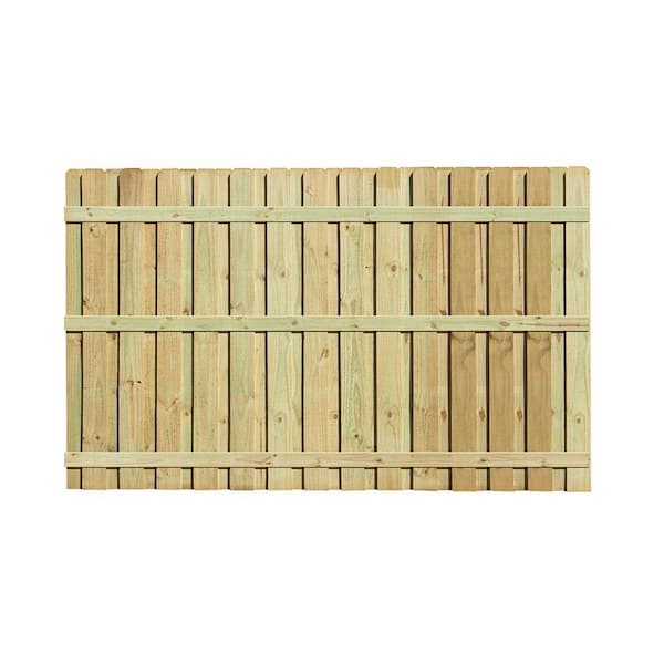 Outdoor Essentials 6 ft. H x 8 ft. W Pressure-Treated Pine Board-on-Board Fence Panel