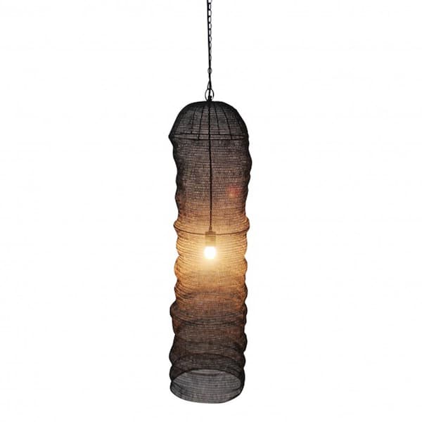 Unbranded Branson 60-Watt 1 Gold Cone Mini Pendant Light with Woven Metal Shade and Incandescent