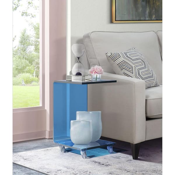 Picket House Furnishings Peek Acrylic 13 in. Snack Table in Blue
