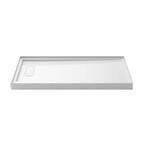 Carter 60 in. L x 30 in. W Alcove Shower Pan Base with Left Drain in White