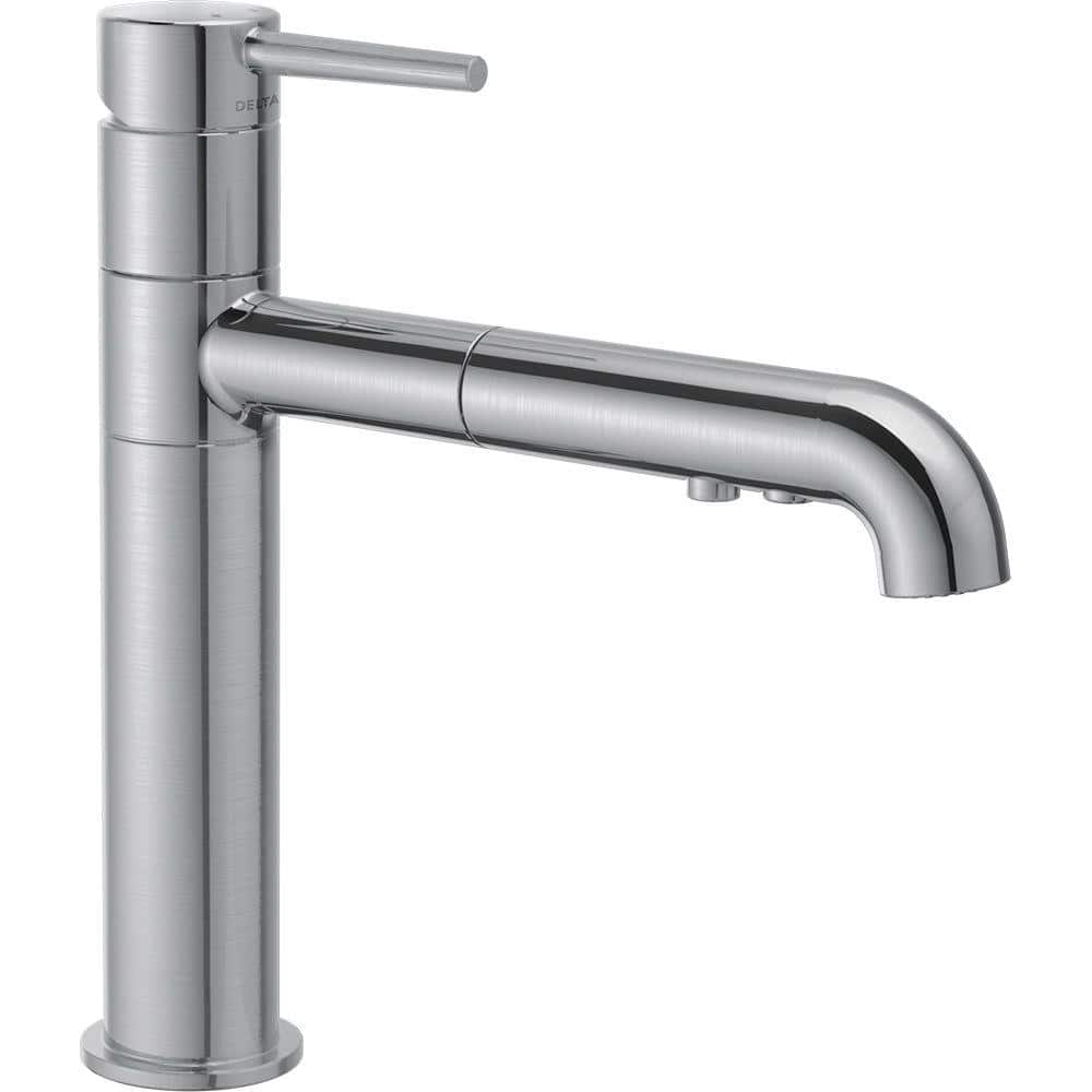 Sleek 12.5" Stainless Steel Pull-Out Spray Kitchen Faucet