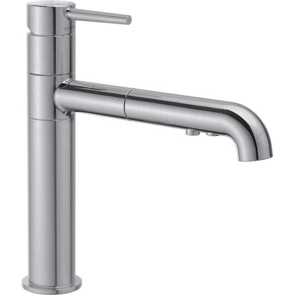 Delta Trinsic Single-Handle Pull-Out Sprayer Kitchen Faucet In Arctic Stainless