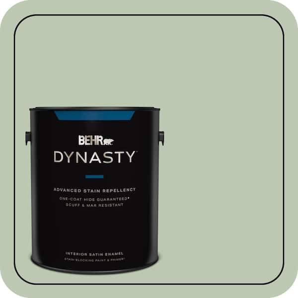 BEHR DYNASTY 1 gal. #440E-3 Topiary Tint Satin Enamel Interior Stain-Blocking Paint & Primer