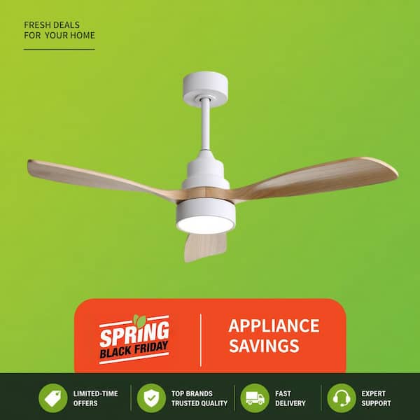48 in. Integrated LED Indoor Downrod Mount Oak Standard Ceiling Fan with Dimmable Light and Remote 6-Speed