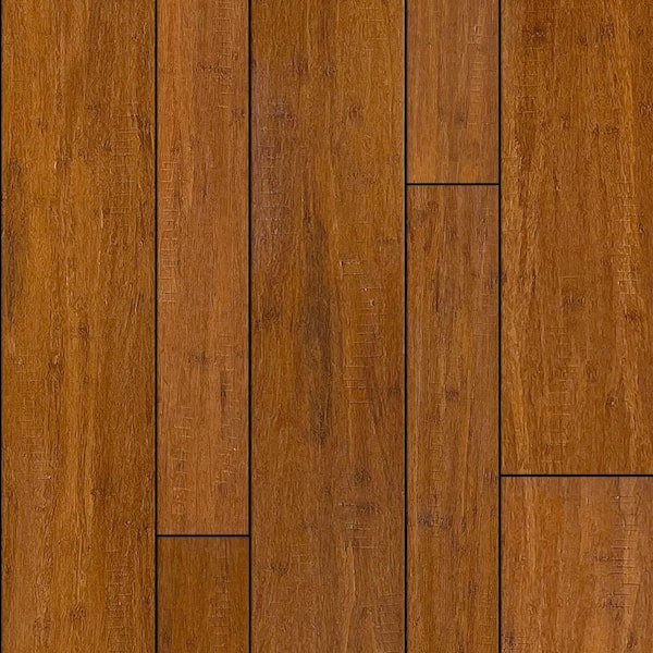 Take Home Sample-Strand Woven Baydon Prefinished Hand-Scraped Click-Lock Bamboo Flooring
