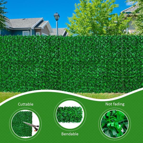 120 in. x 40 in. Green Artificial Grass Hedge Panel Outdoor Garden