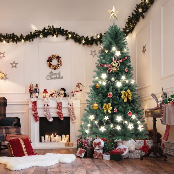 JEAREY 7.5 ft. Green Unlit Artificial Classic Christmas Tree