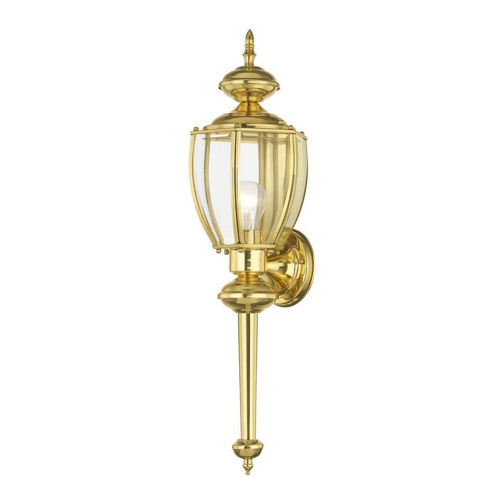 AVIANCE LIGHTING Bannington 1 Light Polished Brass Outdoor Wall Sconce