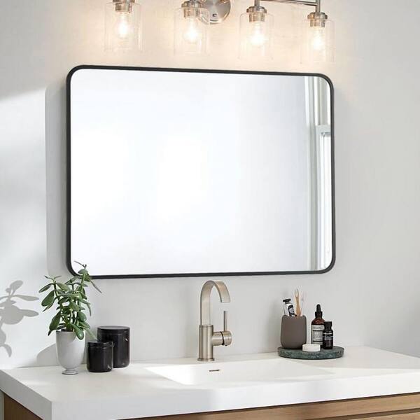 Tatahance 24 in. W x 36 in. H Rectangle Aluminium Frame Black