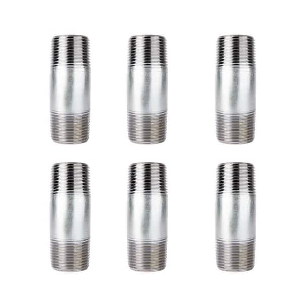 PIPE DECOR 1 in. x 3-1/2 in. Galvanized Steel Nipple (6-Pack)