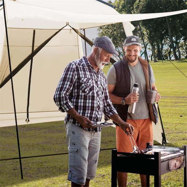 6-Person to 8-Person Metal Screen Dome Camping Tent with 4-Side Mesh Walls Carrying Bag