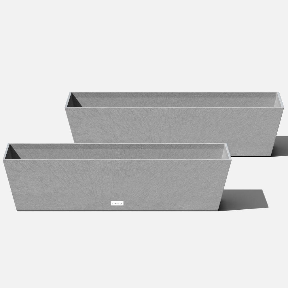 Gray 36" Recycled Plastic Outdoor Window Box Planter Set