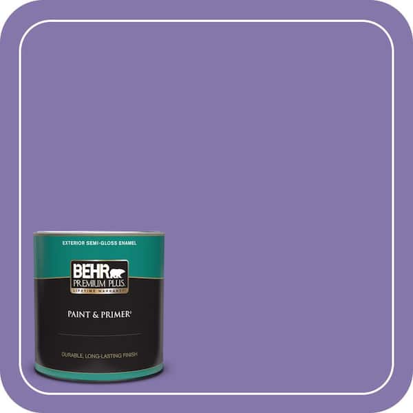 BEHR PREMIUM PLUS 1 qt. #640B-6 Grape Parfait Semi-Gloss Enamel Exterior Paint & Primer