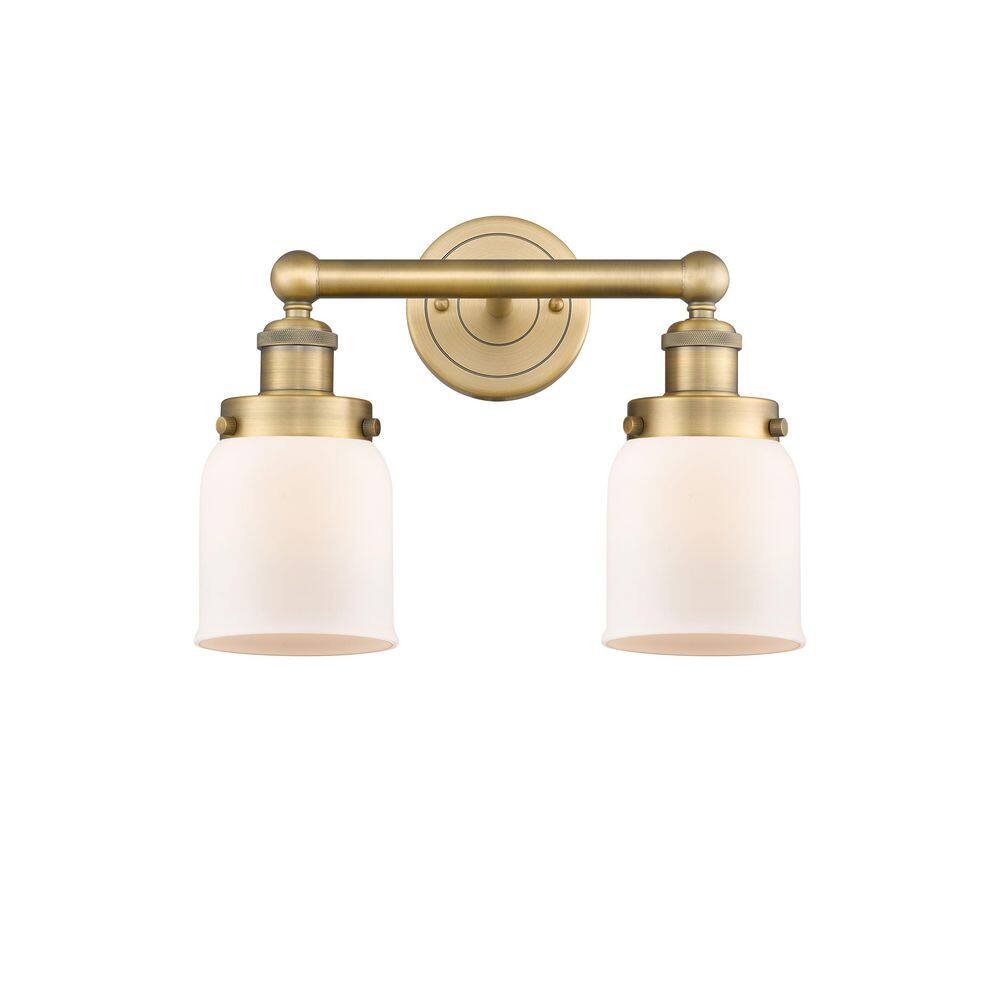 Bell 15.5 in. 2-Light Brushed Brass Vanity Light with Glass Shade price history on PriceWatchPro