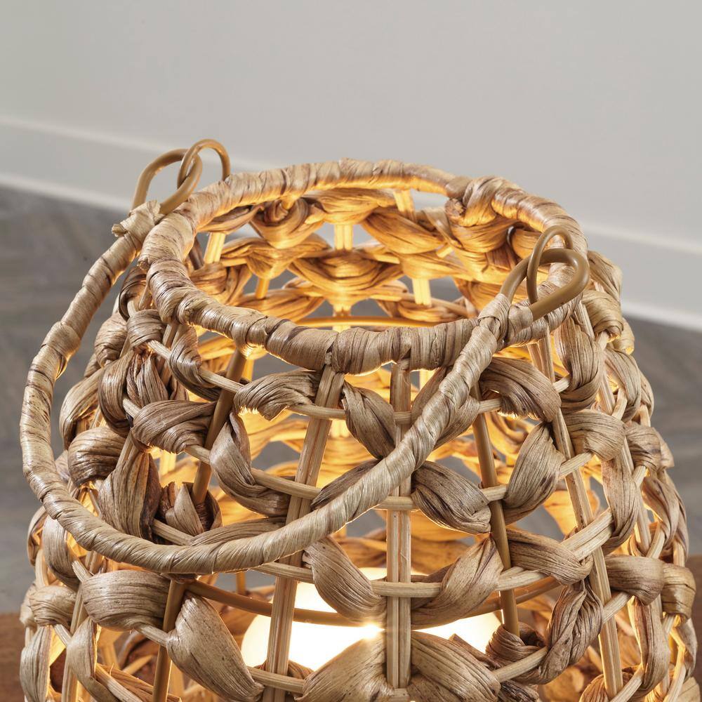 Etta Light Brown Woven Rattan Hanging Lantern